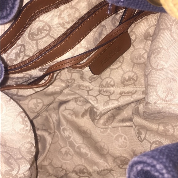 Michael Kors Navy blue canvas drawstring tote - Picture 7 of 7